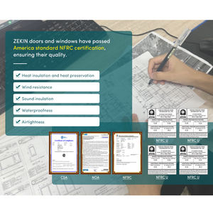 Estándar americano ZEKIN con ventanas de rejilla, ventana corredera de vidrio templado doble de aluminio personalizable para uso doméstico - Product Image 5