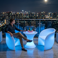 Lampe de sol LED lumineuse pour balcon, table et chaise, éclairage décoratif pour jardin et pelouse, ambiance festive, lumière d'ambiance pour hôtel et bar, en plastique