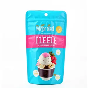 Custom Eco Friendly Resealable Zipper Bag Chocolate Candy Packaging Bag Ice Cream Bags With Logo Food Plastic Stand Up Pouch