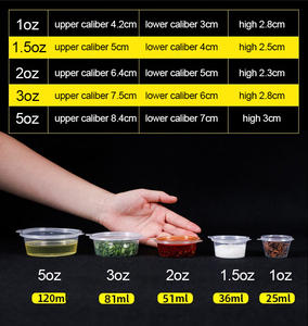 Vasos Desechables Transparentes de Plástico PET de 1oz, 2oz, 3oz, 4oz, 5oz con Tapas para Salsas, Porciones Individuales, Soufflé, Comida para Llevar - Product Image 4
