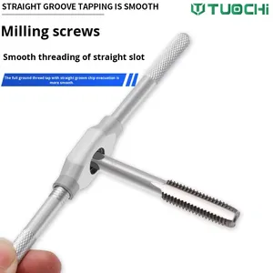 Tap and Die <strong>Set</strong> 12-Piece Hardware <strong>Tools</strong> Hand Tap Wrench Round Die <strong>Reamer</strong> <strong>Set</strong> Metric and Imperial - Product Image 3