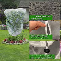 1 Stuk Vogel-Insectenbestendige Nylon Mesh Tas Trekkoord Rits Cover Voor Boom Groenten En Fruit Tuin Gaas Bescherming