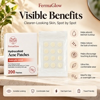 Patchs hydrocolloïdes fermentés à l'acide salicylique pour l'acné, absorbants l'excès de sébum, soin invisible des imperfections et des boutons, autocollants de traitement cutané pour le visage