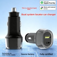 Chargeur de voiture à double système de positionnement intelligent, charge rapide, compatible avec l'allume-cigare de voiture, compatible avec Apple Google Find My