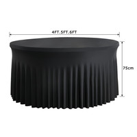 Jupe de table extensible en gros Robe d'été Couverture de table ronde pour la maison Hôtel Fête Banquets en plein air