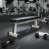 Banc plat professionnel pour la musculation des pectoraux et des triceps, construction en acier inoxydable