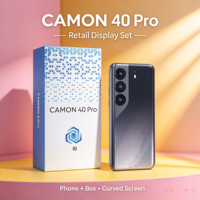 Smartphone Camon 40 Pro avec appareil photo, écran incurvé, triple objectif arrière 108MP, caméra frontale 72MP, batterie 8000mAh, charge rapide, téléphone Android
