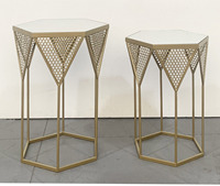 Table de chevet moderne et contemporaine en métal et miroir pour salon, chambre à coucher, salle à manger, meubles de maison pour appartement