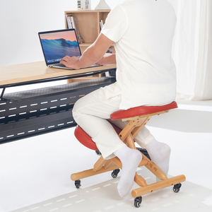 PC21 Buche Holz Tragbar Klappbar Ergonomisch Knie Bürostuhl Massage Feature Hals Wirbelsäule Schmerz linderung Knie Stütz hocker - Product Image 6