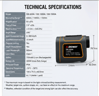 Télémètre laser portable SNDWAY SW-600A, portée 600 m, grossissement 6,0x, protection IP54, pour golf, chasse, mesure de vitesse, télescope