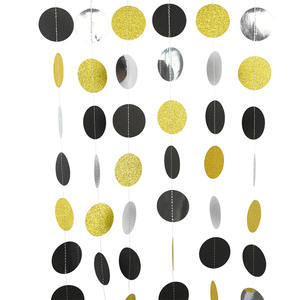 Wedding Birthday Baby Shower Party Decoration 2.4m Glitter Circle Garland Banner <strong>Bunting</strong> Paper String Flag Curtain <strong>Tassels</strong> - Product Image 2