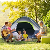 Carpa Domo para Acampar al Aire Libre, para 2-4 Personas, 4 Estaciones, Impermeable, Resistente al Viento, con Cubierta para Lluvia, Apertura Automática Rápida, Portátil