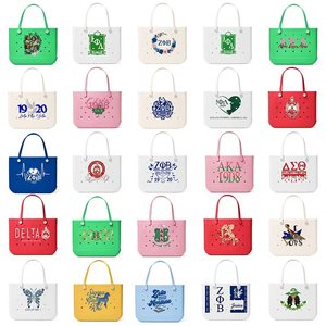 Bolsa de Playa de Goma EVA con Logotipo Personalizado, Letras Griegas, para Hermandades, Grande, Impermeable, Lavable, para el Día del Partido, Viajes y Eventos Sociales - Product Image 1