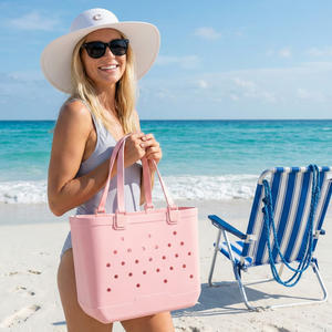 Custom Logo Wholesale Custom Logo New Design <strong>Croc</strong> Makeup Handbag Tote Silicone Beach <strong>Insert</strong> Eva Bag Outdoor Bags - Product Image 2