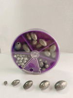 Boîte en plastique violet emballage plomb fendu tir olive plomb accessoire de matériel de pêche