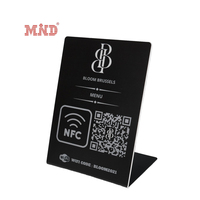 Support de menu de table NFC avec lecture de code QR, vente en gros, avis Google, menu RFID, support de menu de table en PVC NFC