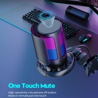 Microphone filaire professionnel Oneleader USB-A en métal RGB à réduction de bruit, à condensateur cardioïde, haute fidélité, pour studio et gaming