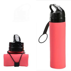 Collapsible <b>Water</b> Bottle Reusable BPA FREE Silicone Foldable <b>Water</b> Bottles With Carabiner Red Leakproof <b>Water</b> Jug for Travel Gym - Product Image 3