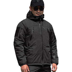 Chaqueta cálida de camuflaje táctico, chaqueta americana pesada bordada de vigilantes de invierno con capucha desmontable, cremallera de lona Formal - Product Image 5