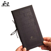 Reliure de recettes en cuir rigide personnalisable de 8,5 x 14 pouces, cordon élastique, carton, impression offset en lettres, logo personnalisé pour hôtel