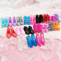 Tacones altos de plástico para muñeca, sandalias de estilo mixto, botas, zapatos surtidos coloridos, tacones altos de plástico, 30cm