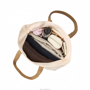 Bolsa de Compras de Lona y Algodón con Cierre, Color Sólido, Personalizada, de Lujo, para Mujer, con Múltiples Compartimentos, Grande - Product Image 4