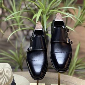 Men's Business Formal Square Toe Lace-Up Monk Shoes Trendy Gentleman Casual Handmade Lightweight Breathable Anti-Slip <strong>Valentina</strong> - Product Image 1
