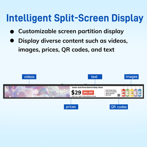 Écran numérique animé ultra-large personnalisé pour affichage sur le bord des étagères de supermarché, idéal pour la publicité au détail sur le dessus des réfrigérateurs - Product Image 5