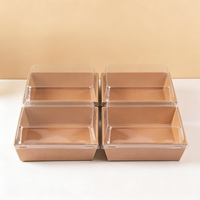 Boîtes alimentaires jetables en papier kraft pour gâteau, macaron, dessert, biscuits, sandwichs, fêtes d'anniversaire, événements en plein air, stratification mate