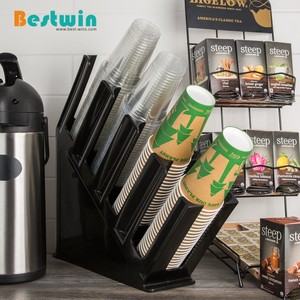 ที่ใส่ถ้วยกระดาษแบบใช้แล้วทิ้งที่วางแก้วกาแฟบาร์โรงอาหารพลาสติกสีดำ - Product Image 5