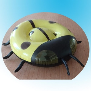 Jouet gonflable de piscine en forme de coccinelle jaune, en plastique, pour l'extérieur - Product Image 3