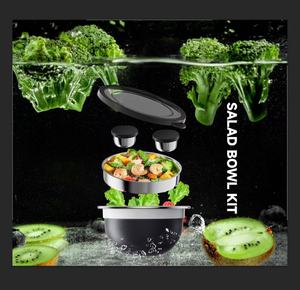 Phong Cách Mới Thép Không Gỉ Bát Salad Set Với Kín Nắp Bền Nhà Đồ Ăn Nhà Bếp Trộn Bát Cho Salad - Product Image 1