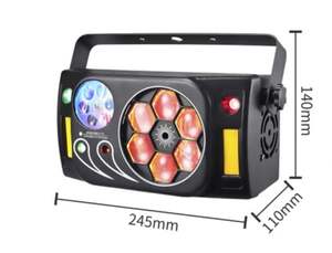 Lumière de projection laser de scène disco LED RGBW 4 en 1 de qualité supérieure 6*10W, contrôle DMX512, IP65, bleu, rouge, blanc, faisceau blanc chaud 3W, PC - Product Image 3