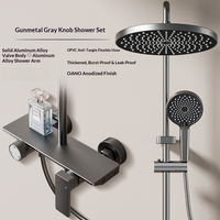 Ensemble de douche thermostatique à quatre fonctions CE ROHS, en aluminium, mural, avec jet de pluie, jet doux et jet massant, barre coulissante, pour hôtel et villa