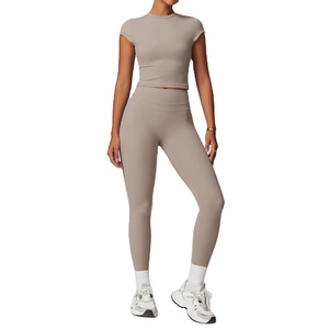 Damen 2-teilige Lounge-Sets Casual Summer Workout Kurze passende Kleidungs sets Ausgehen Zweiteilige Outfits Yoga Gym Custom Logo - Product Image 1