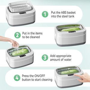 KUNPHY 2.5L Ultrasoon Fruit- en Groentereiniger Elektrisch 40kHz 3 Timers voor Buitenreiniging voor het Gezin - Product Image 5