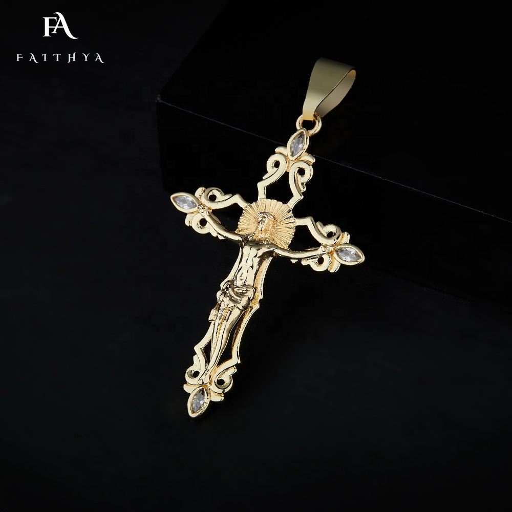 big cross pendant gold 14k