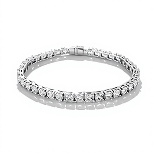 Aniva 925 <b>Sterling</b> <b>Silver</b> Tennis <b>Bracelet</b> with 4mm Lab Grown Brilliant Cut Diamonds IGI Certified Trendy Unisex <b>Bangle</b> Gift - Product Image 1