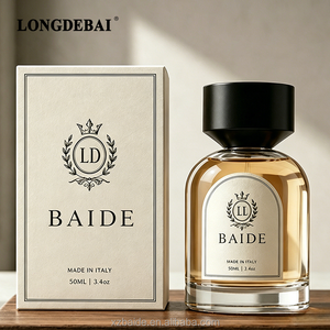 Flacon de parfum rond transparent de qualité supérieure, 30ml 50ml 100ml, en verre, avec couvercle plat noir, fourni par l'usine. - Product Image 2