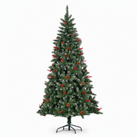 Sapin de Noël géant en PVC durable, lumières LED blanc chaud, indice de protection IP44, longueur 210 cm, multifonctionnel