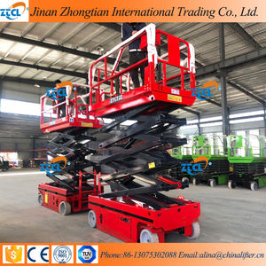 Mendorong sendiri gunting Lift Platform kerja 6-14m platform listrik penuh listrik mendorong sendiri gunting peralatan angkat - Product Image 6