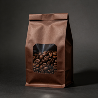 Sachet à soufflet latéral laminé PE/PET avec valve pour café, idéal pour l'emballage de grains de café torréfiés et de feuilles de thé