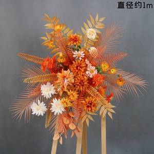 Arrangement floral de mariage en <span class=keywords><strong>soie</strong></span> orange brûlé, style automne, pour la décoration de fond de scène - Product Image 5