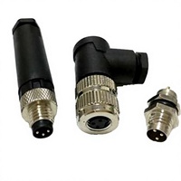 Connecteur étanche M12 DIN 4P IP67 en cuivre plaqué or 12V, type T/Y, mâle vers femelle