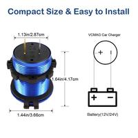 HITEC HTP99362 Nouveau Mini Interrupteur Tactile pour Voiture, Moto, Bateau, Charge Rapide Double USB + Type-C QC3.0 PD Modifié