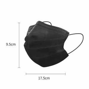 Masker wajah hitam tidak ditenun, masker wajah warna hitam tipe II IIR, masker wajah Marcarillas sekali pakai 3 lapis - Product Image 4