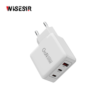 Chargeur GaN WISESIR 65W 4 prises PD 3.0 QC3.0 en alliage d'aluminium OTP pour téléphone portable USB-C certifié CE ROHS