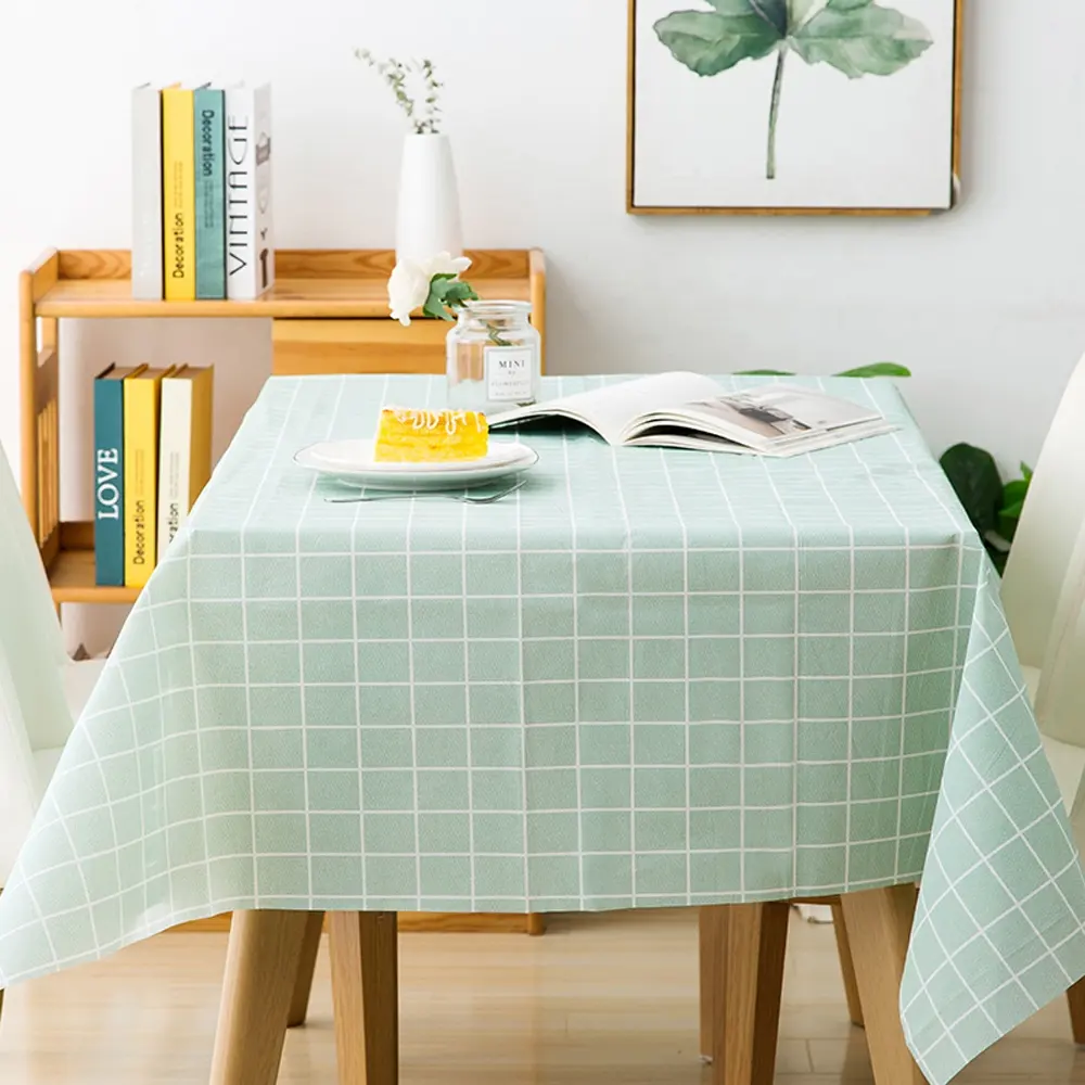 PEVA-Mantel cuadrado minimalista moderno, impermeable, nórdico, a prueba de aceite, para sala de estar, cocina, balcón, mesa de café, mantel de plástico