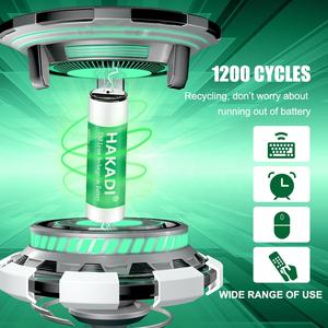 HAKADI AA بطارية ليثيوم أيون 1.5V 2500mWh قابلة للشحن ليثيوم أيون بطارية AA مع USB ل ساعة تنبيه و اللاسلكية لوحة المفاتيح - Product Image 5