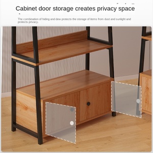 Étagère en bois multicouche pour supermarché Étagère de présentation sur pied avec porte pour le rangement de la maison et des dépanneurs - Product Image 4